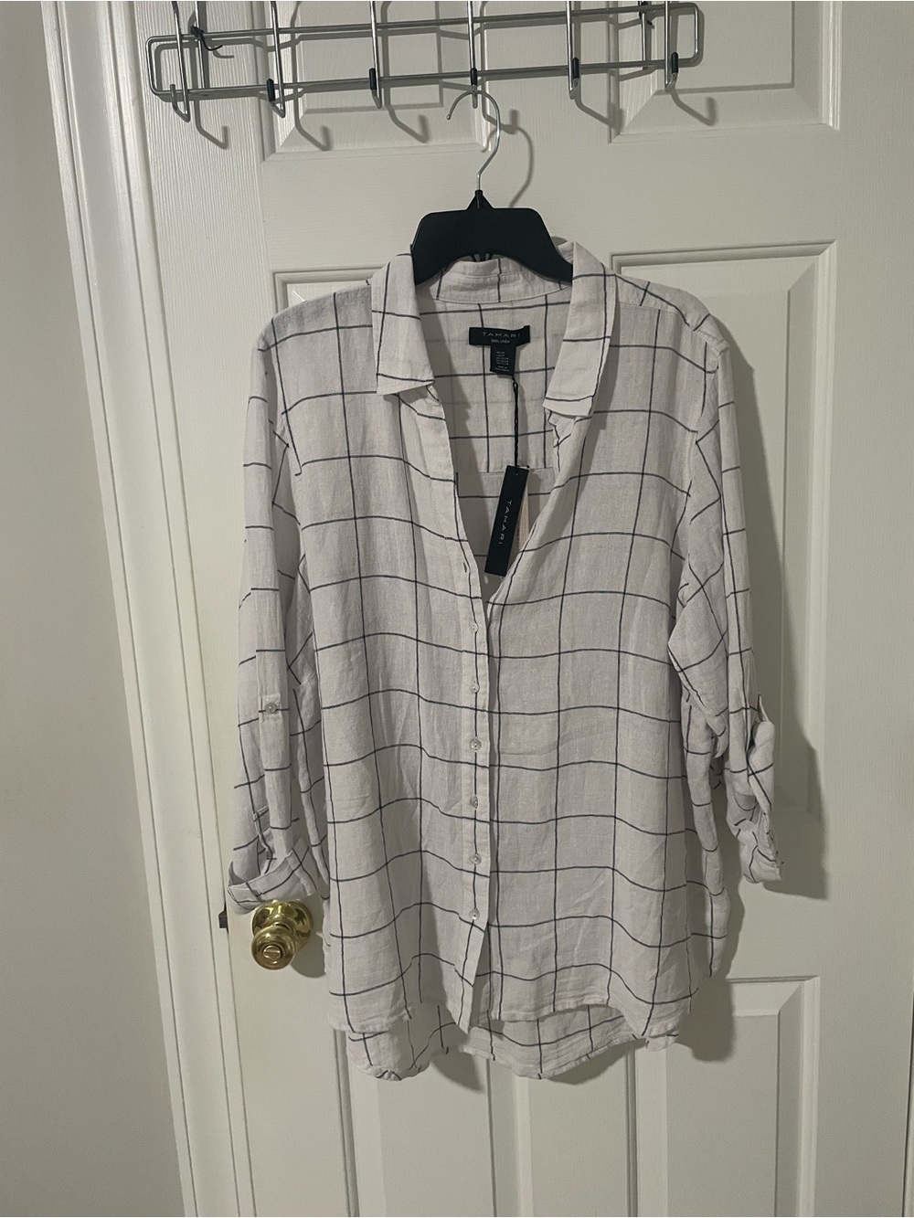 Tahari windowpane top nwt 2x